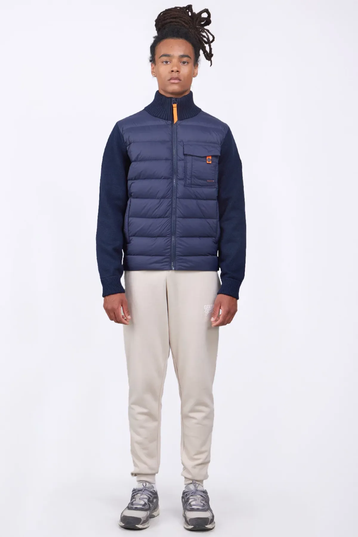 Gilets*Gertrude Gilet Bi-Matiere Col Cheminee Laurenzo Night