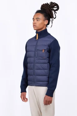 Gilets*Gertrude Gilet Bi-Matiere Col Cheminee Laurenzo Night