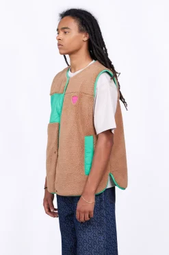 Vestes & Surchemises*Gertrude Gilet Sans Manches Reversible Desiree Absinthe