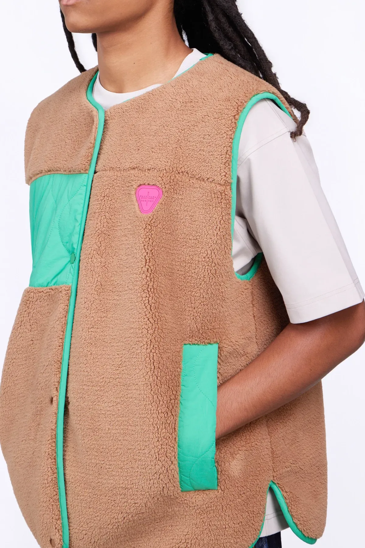 Vestes & Surchemises*Gertrude Gilet Sans Manches Reversible Desiree Absinthe
