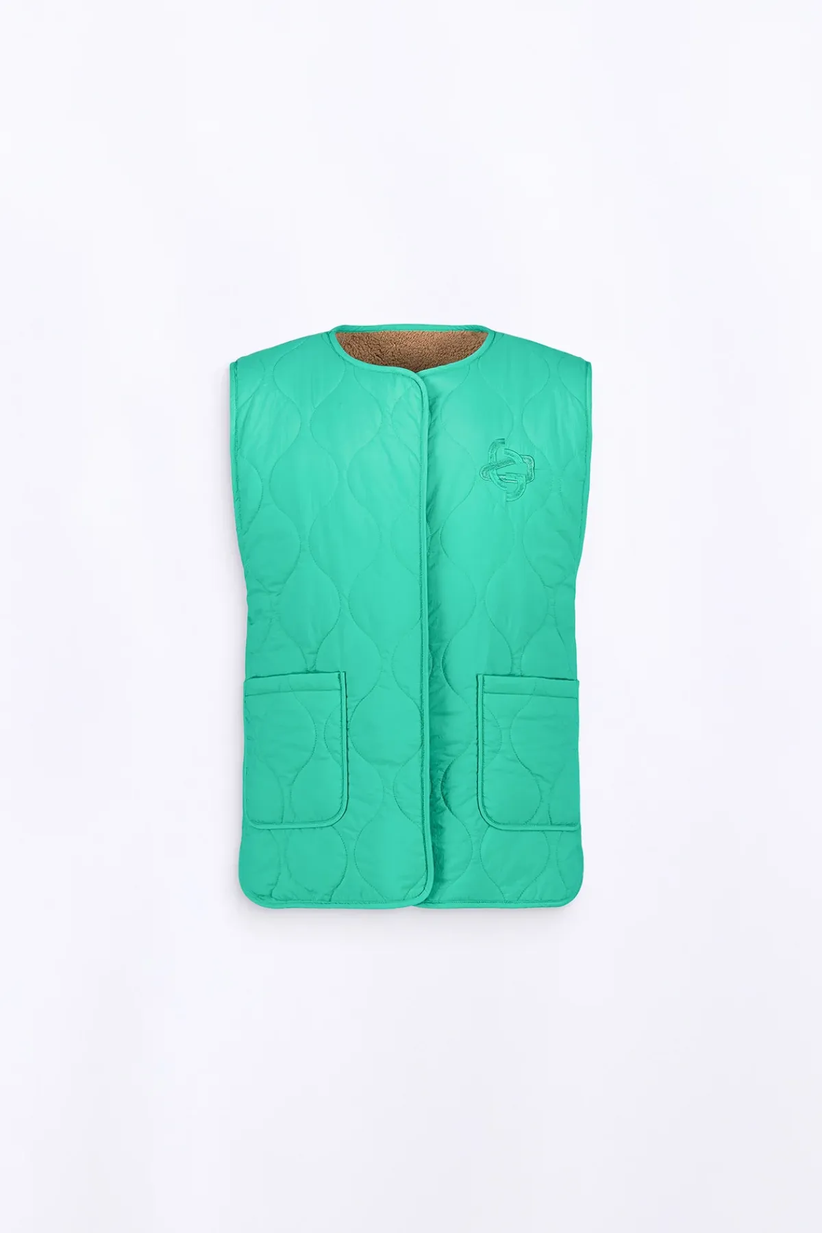 Vestes & Surchemises*Gertrude Gilet Sans Manches Reversible Desiree Absinthe