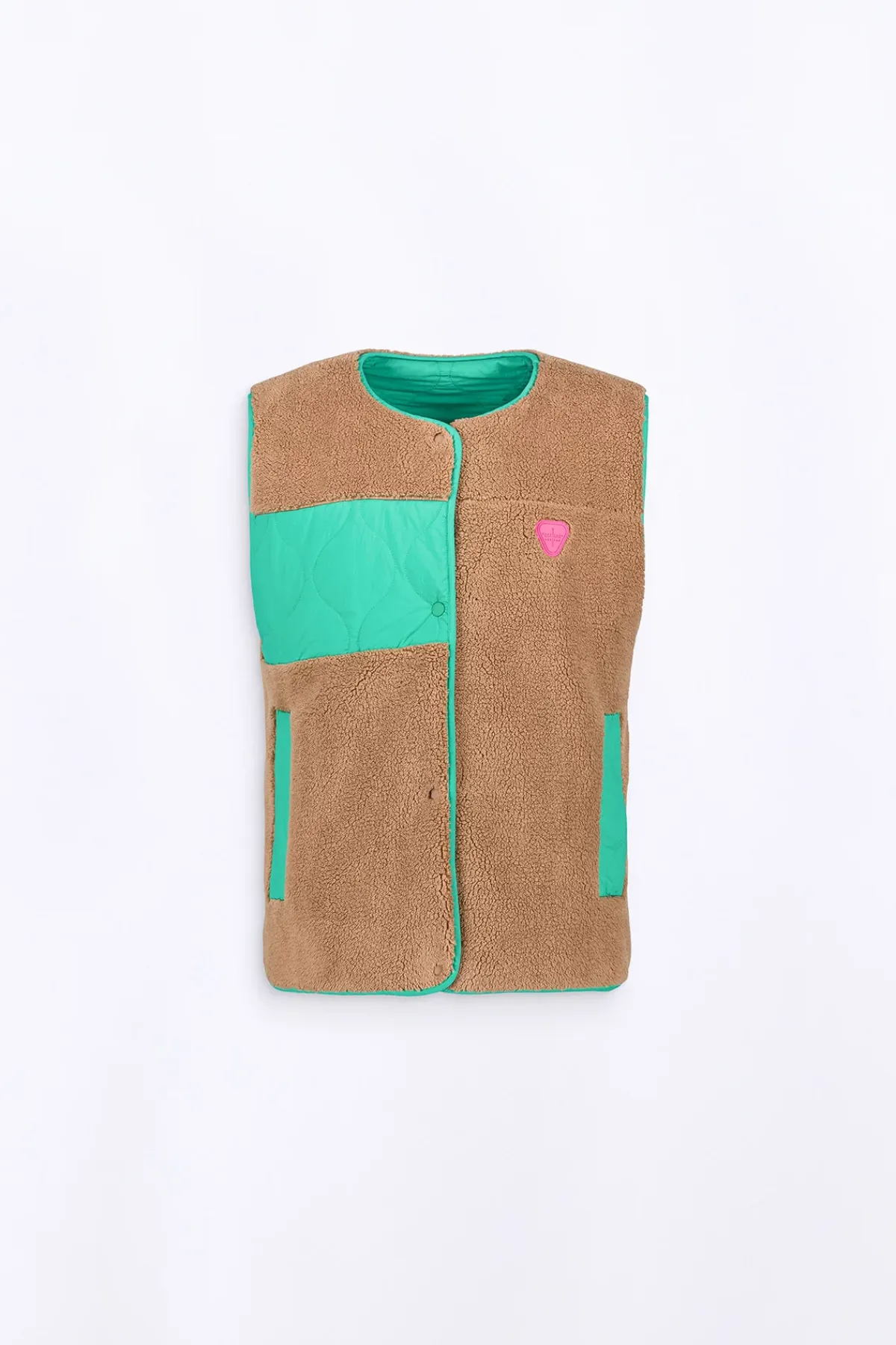 Vestes & Surchemises*Gertrude Gilet Sans Manches Reversible Desiree Absinthe