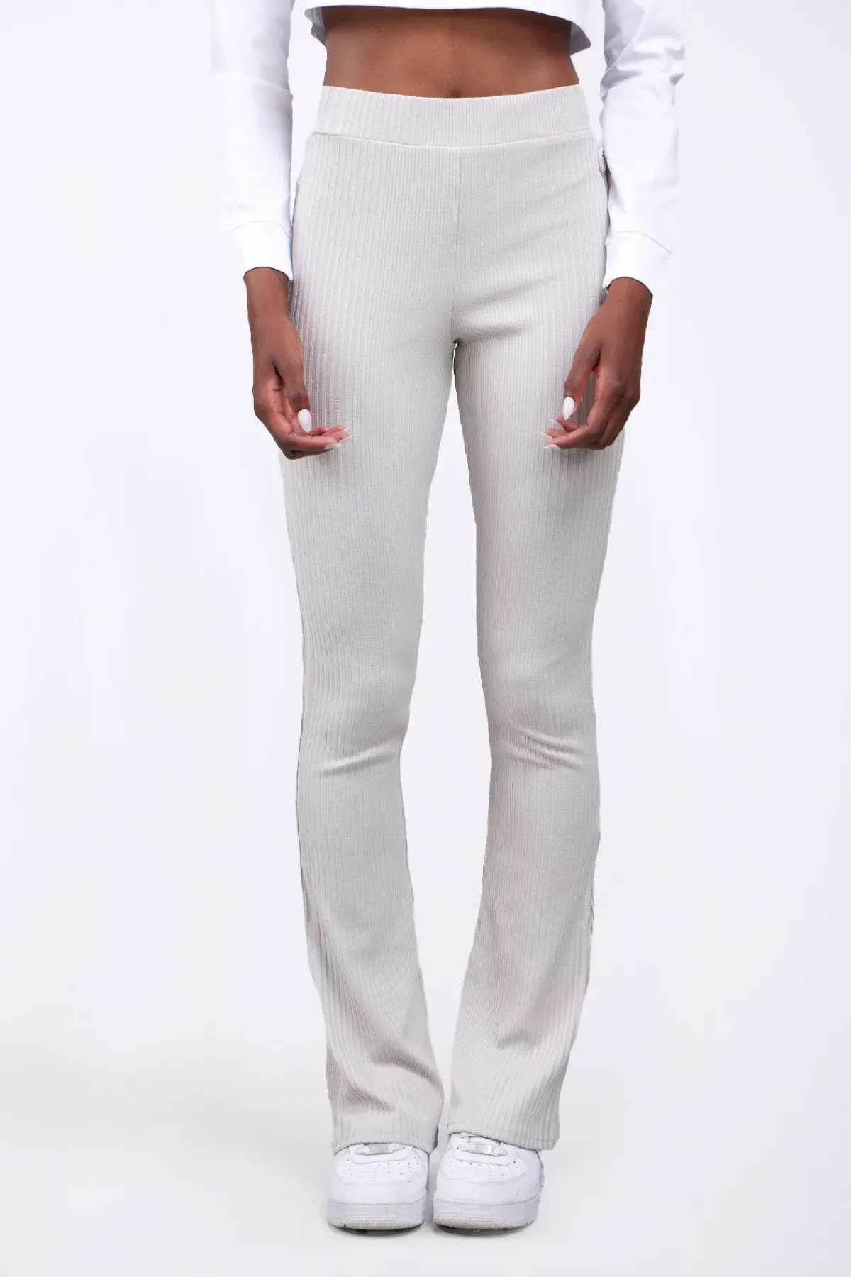 Pantalons*Gertrude Pantalon Ajuste Coupe Flare Minerva Ciment