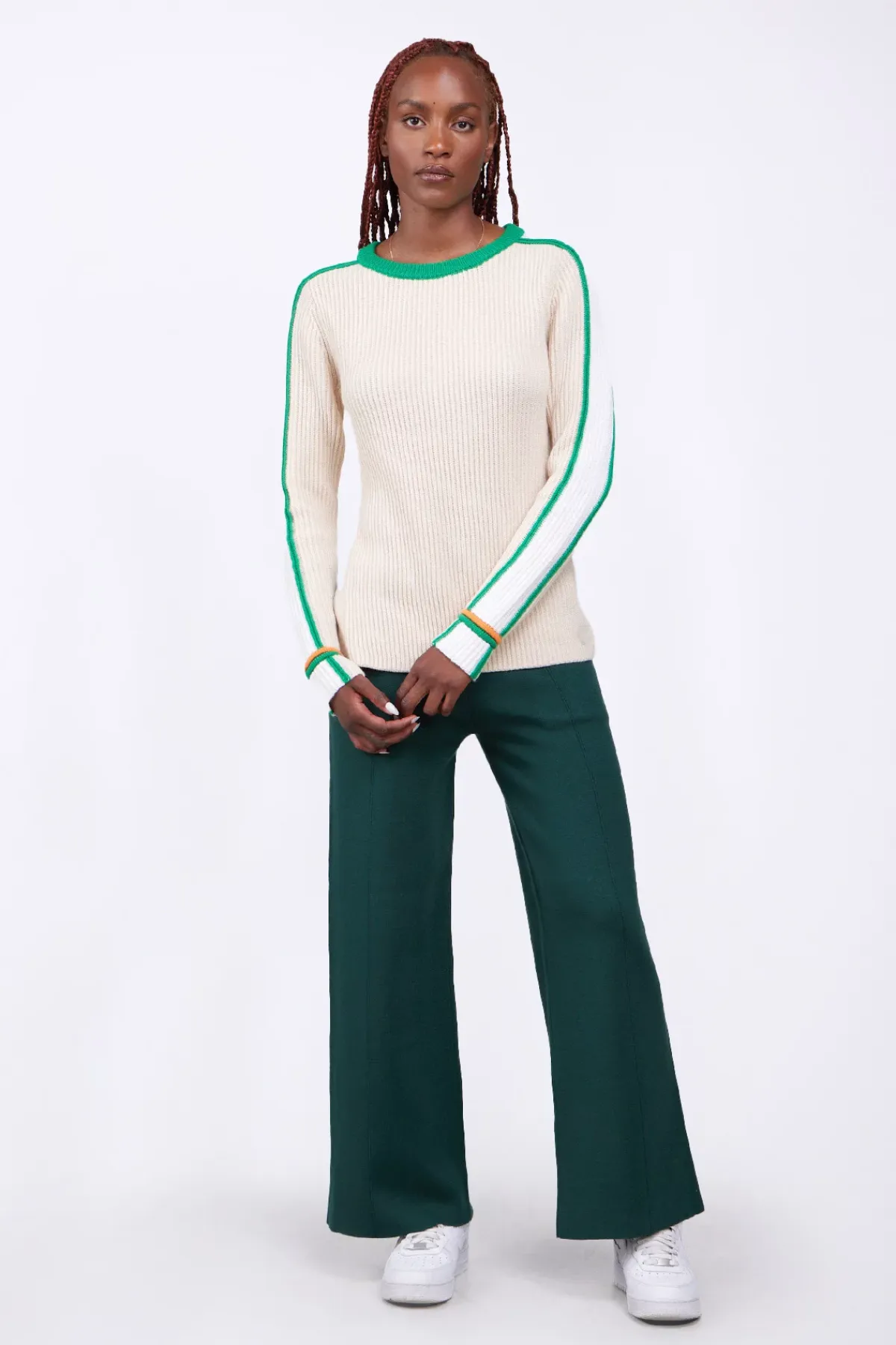 Pantalons*Gertrude Pantalon Ample En Maille Annie Dark Green