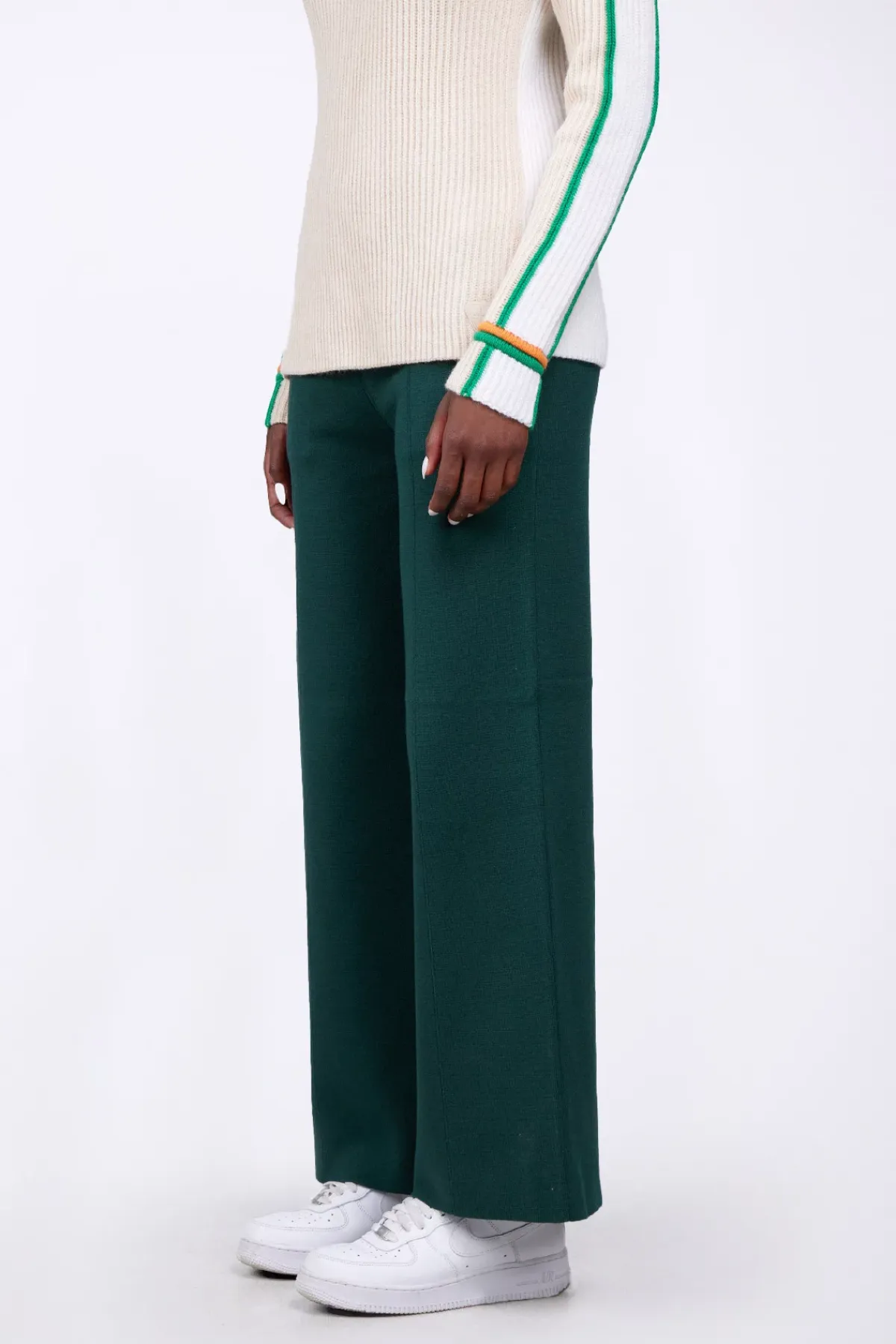 Pantalons*Gertrude Pantalon Ample En Maille Annie Dark Green