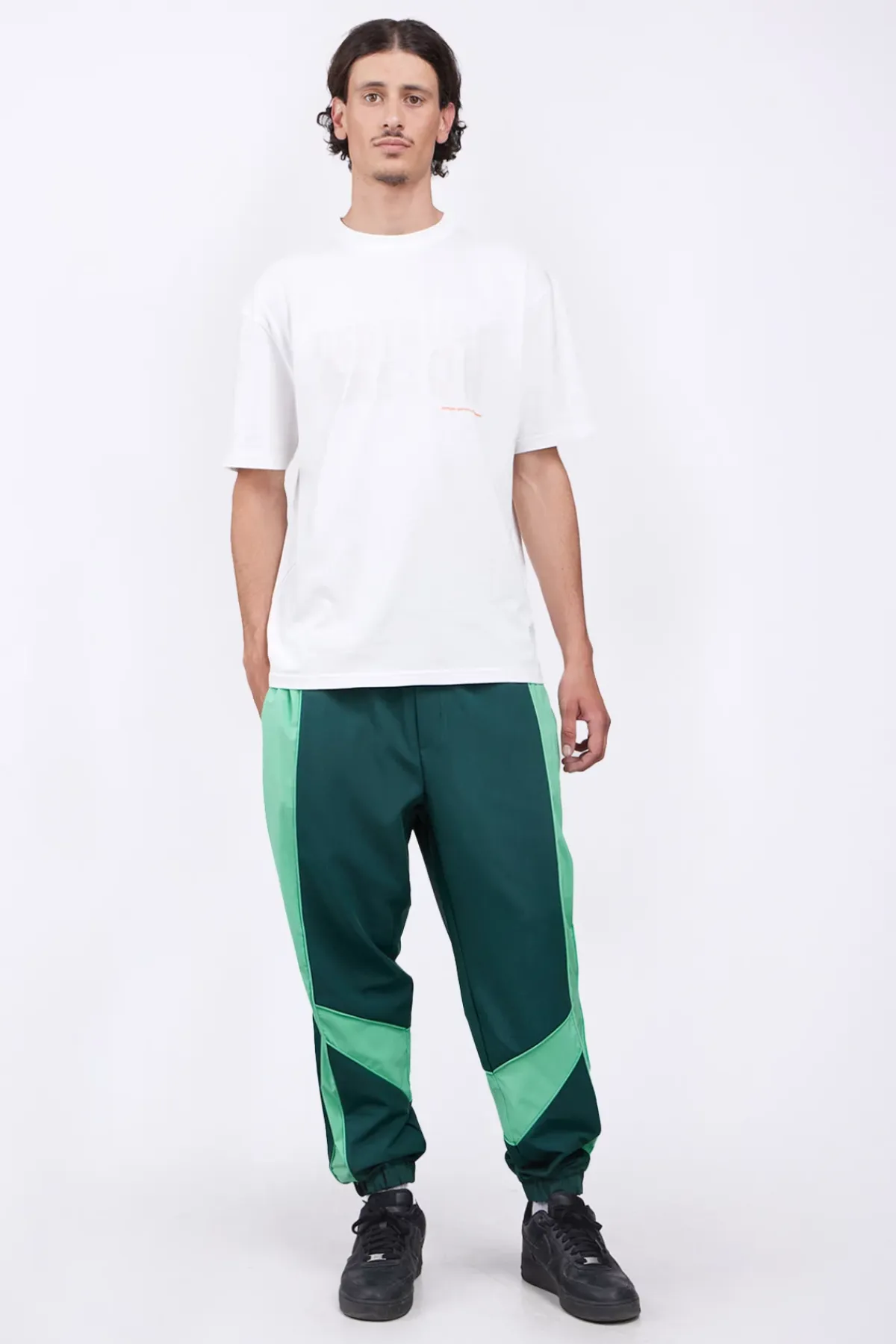 Pantalons*Gertrude Pantalon De Jogging Ample Bi-Matiere Elvis Dark Green