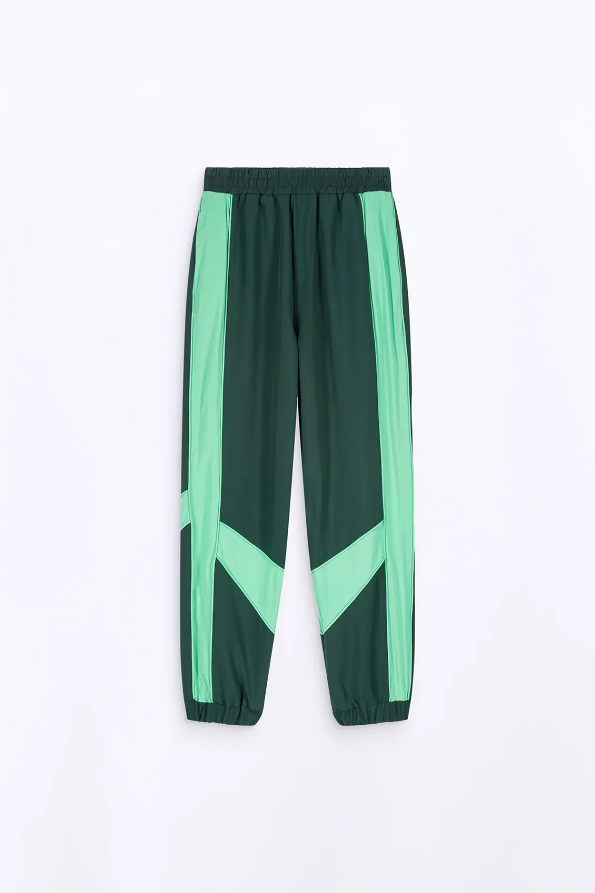 Pantalons*Gertrude Pantalon De Jogging Ample Bi-Matiere Elvis Dark Green