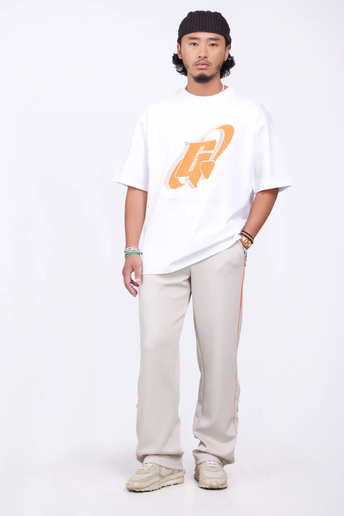 Pantalons*Gertrude Pantalon De Jogging Bandes Contrastees Maxence Ciment