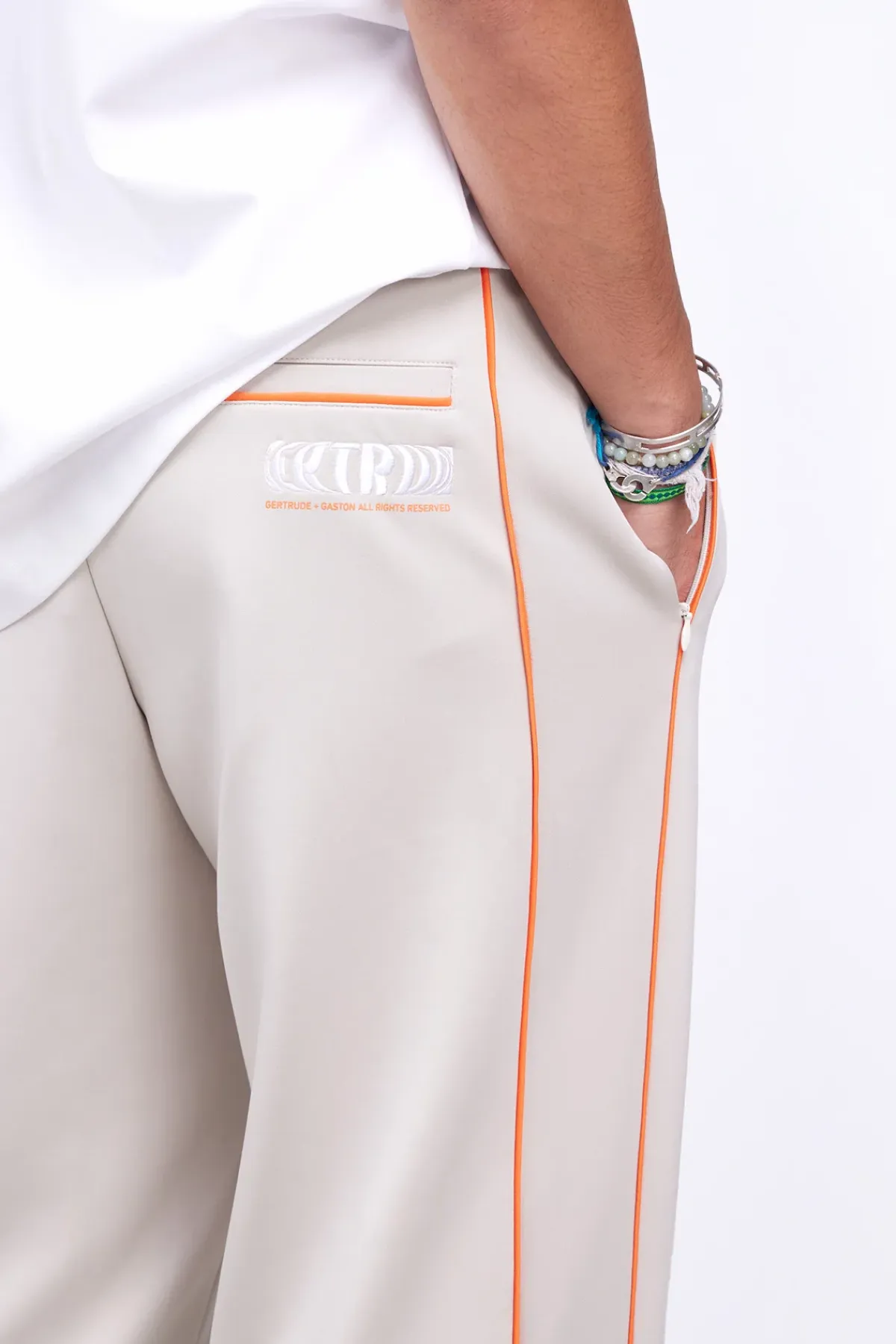 Pantalons*Gertrude Pantalon De Jogging Bandes Contrastees Maxence Ciment
