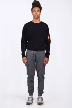 Pantalons*Gertrude Pantalon De Jogging Homme Poches Cargo Mario Charcoal Chine
