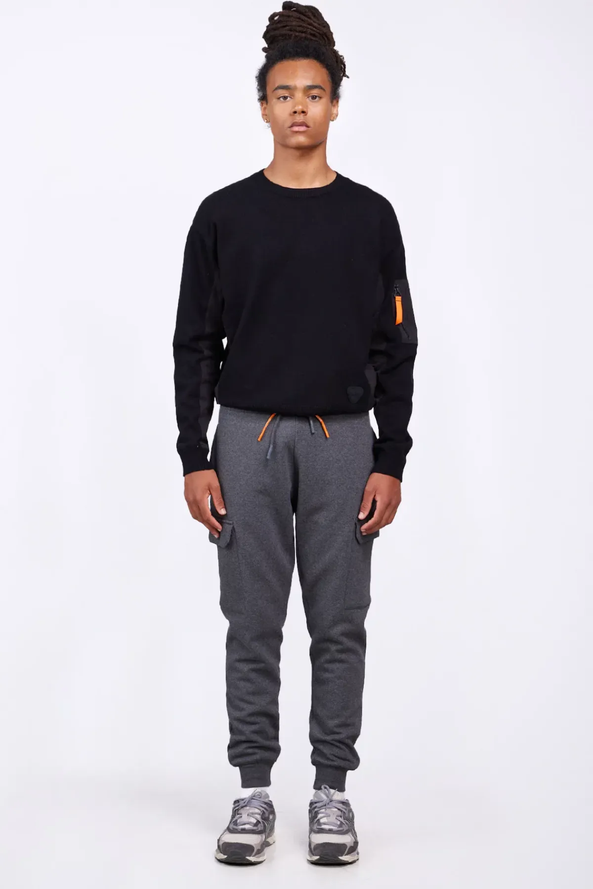 Pantalons*Gertrude Pantalon De Jogging Homme Poches Cargo Mario Charcoal Chine