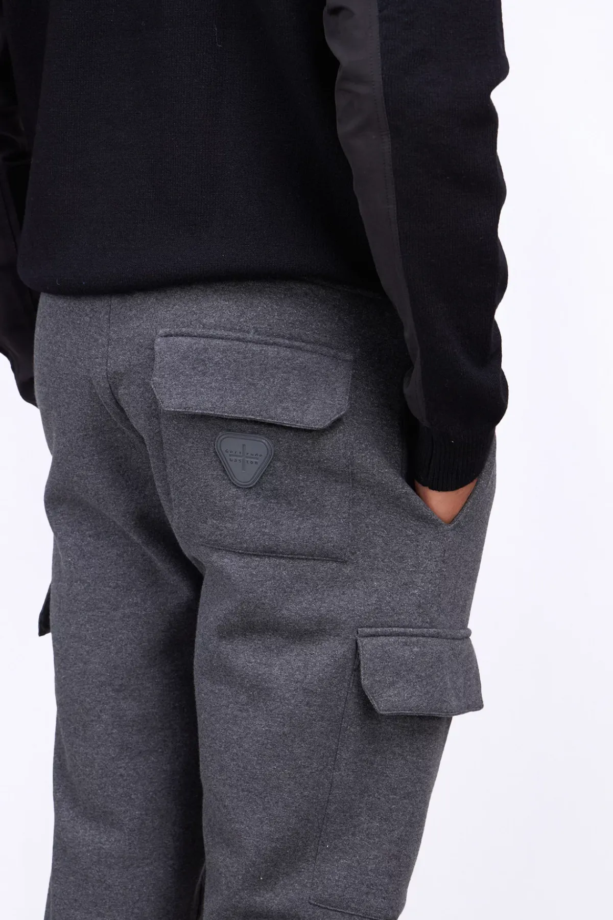 Pantalons*Gertrude Pantalon De Jogging Homme Poches Cargo Mario Charcoal Chine