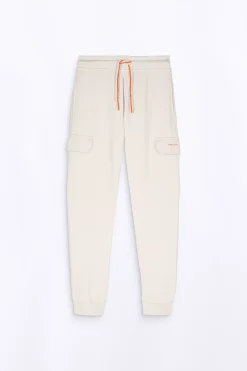 Pantalons*Gertrude Pantalon De Jogging Homme Poches Cargo Mario Ciment
