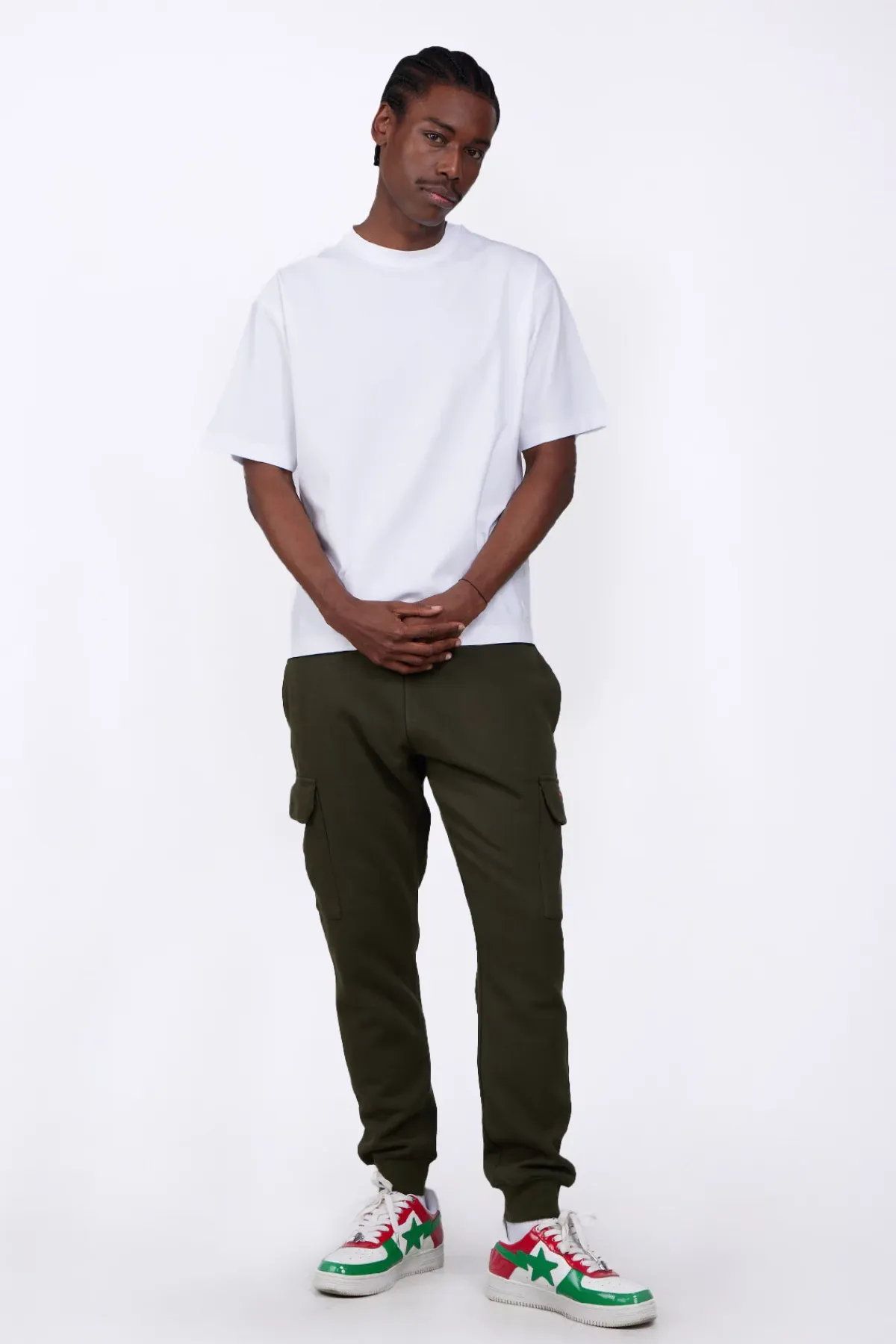Pantalons*Gertrude Pantalon De Jogging Homme Poches Cargo Mario Kaki
