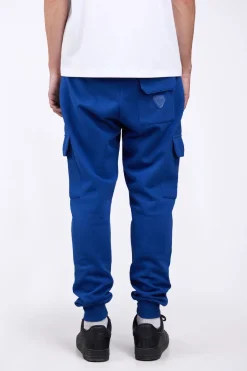 Pantalons*Gertrude Pantalon De Jogging Homme Poches Cargo Mario Worker Blue