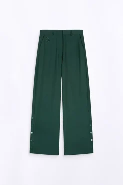 Pantalons*Gertrude Pantalon De Tailleur Ample Ariane Dark Green