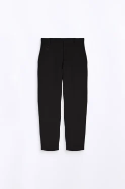 Pantalons*Gertrude Pantalon De Tailleur Stretch Coupe Droite Fleur Black