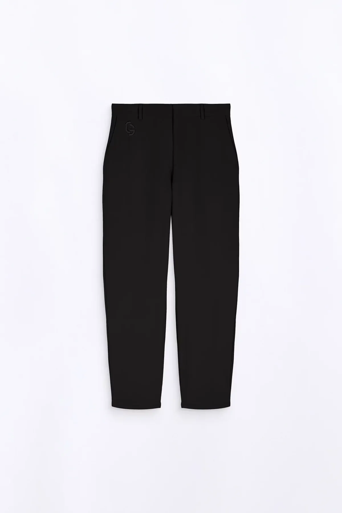 Pantalons*Gertrude Pantalon De Tailleur Stretch Coupe Droite Fleur Black
