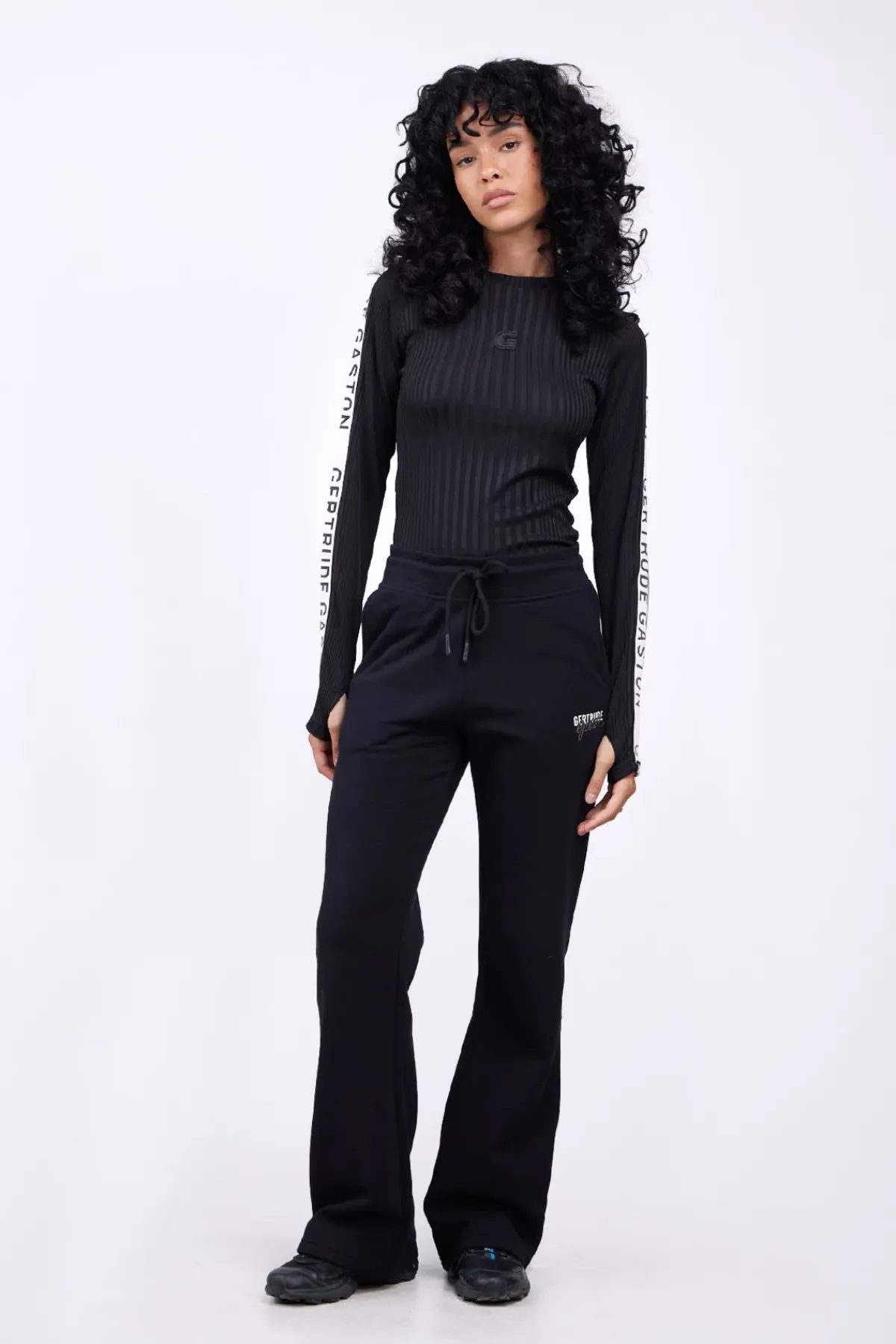 Pantalons*Gertrude Pantalon Jogging Flare Taille Haute Nanou Black