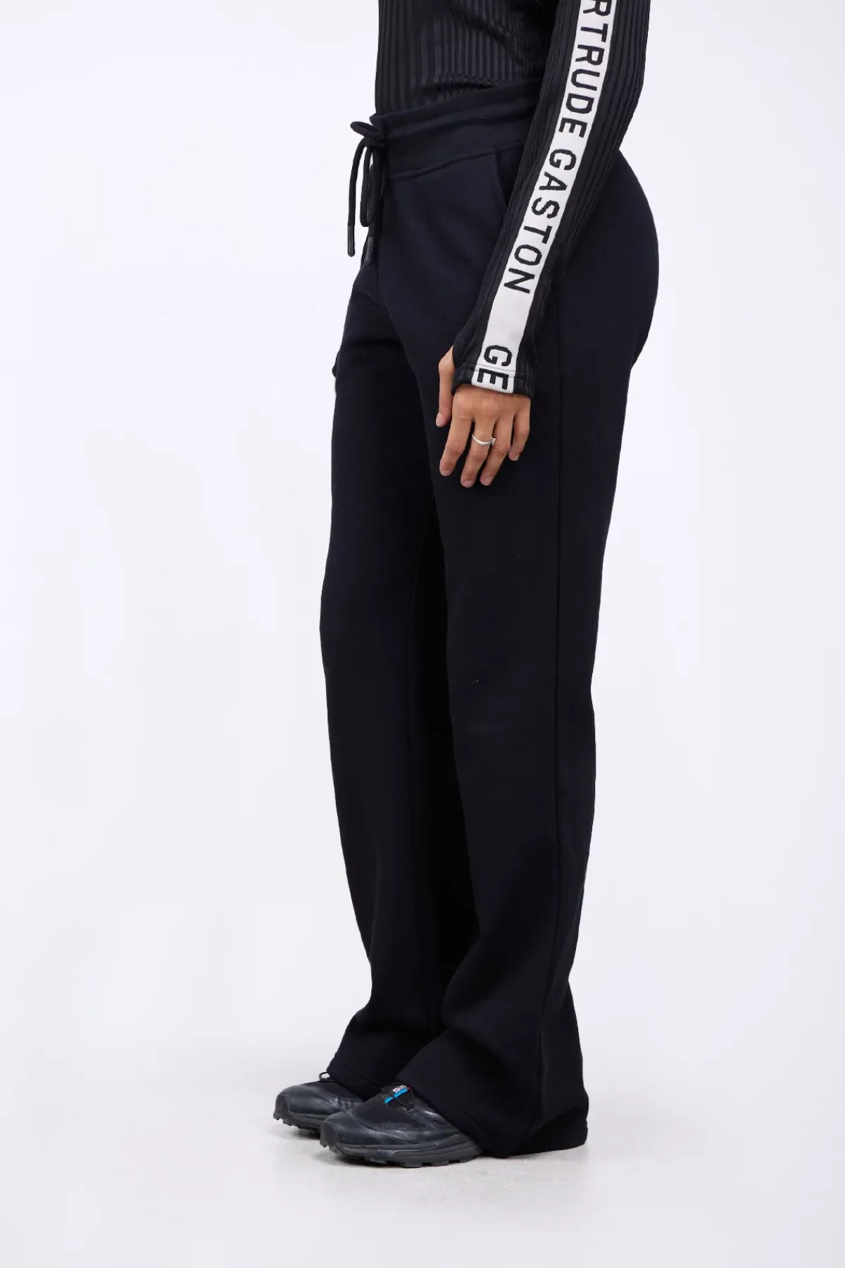 Pantalons*Gertrude Pantalon Jogging Flare Taille Haute Nanou Black