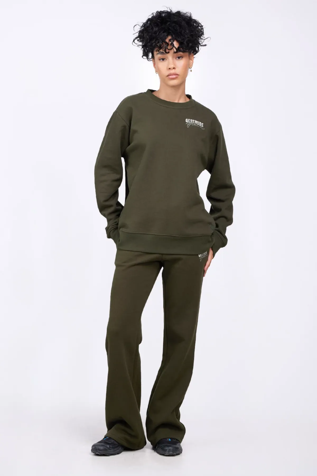 Pantalons*Gertrude Pantalon Jogging Flare Taille Haute Nanou Kaki