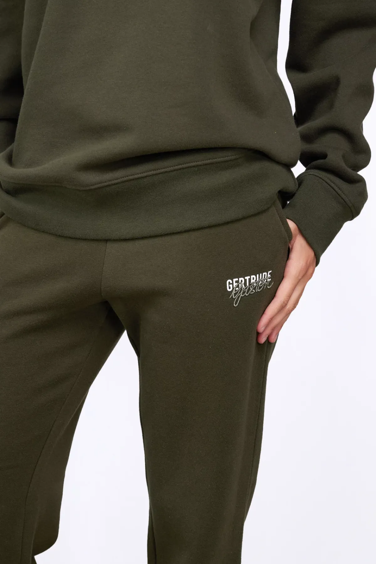 Pantalons*Gertrude Pantalon Jogging Flare Taille Haute Nanou Kaki