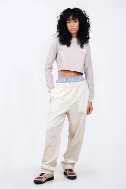 Pantalons*Gertrude Pantalon Unisexe Facon Velours Cotele Axel Ecru