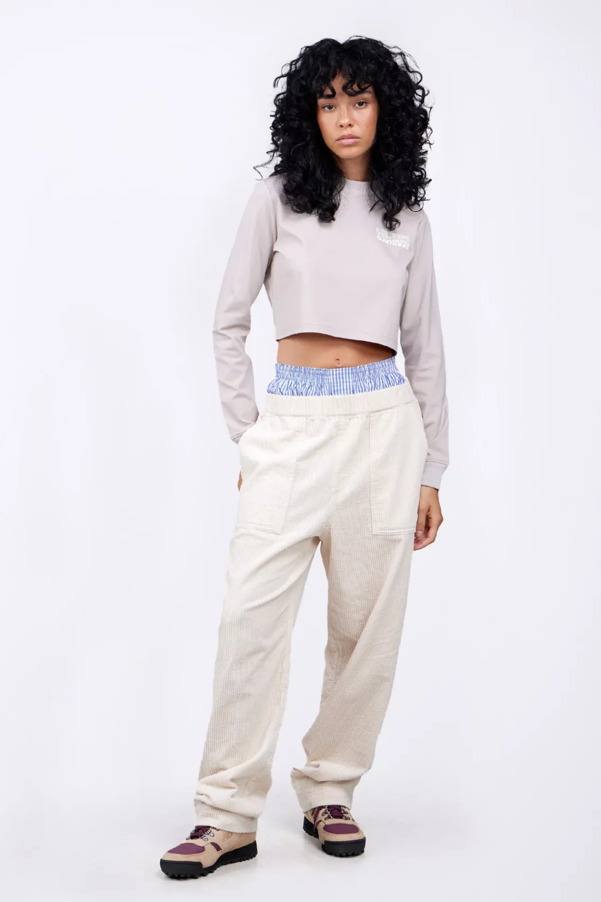 Pantalons*Gertrude Pantalon Unisexe Facon Velours Cotele Axel Ecru