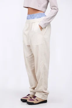 Pantalons*Gertrude Pantalon Unisexe Facon Velours Cotele Axel Ecru