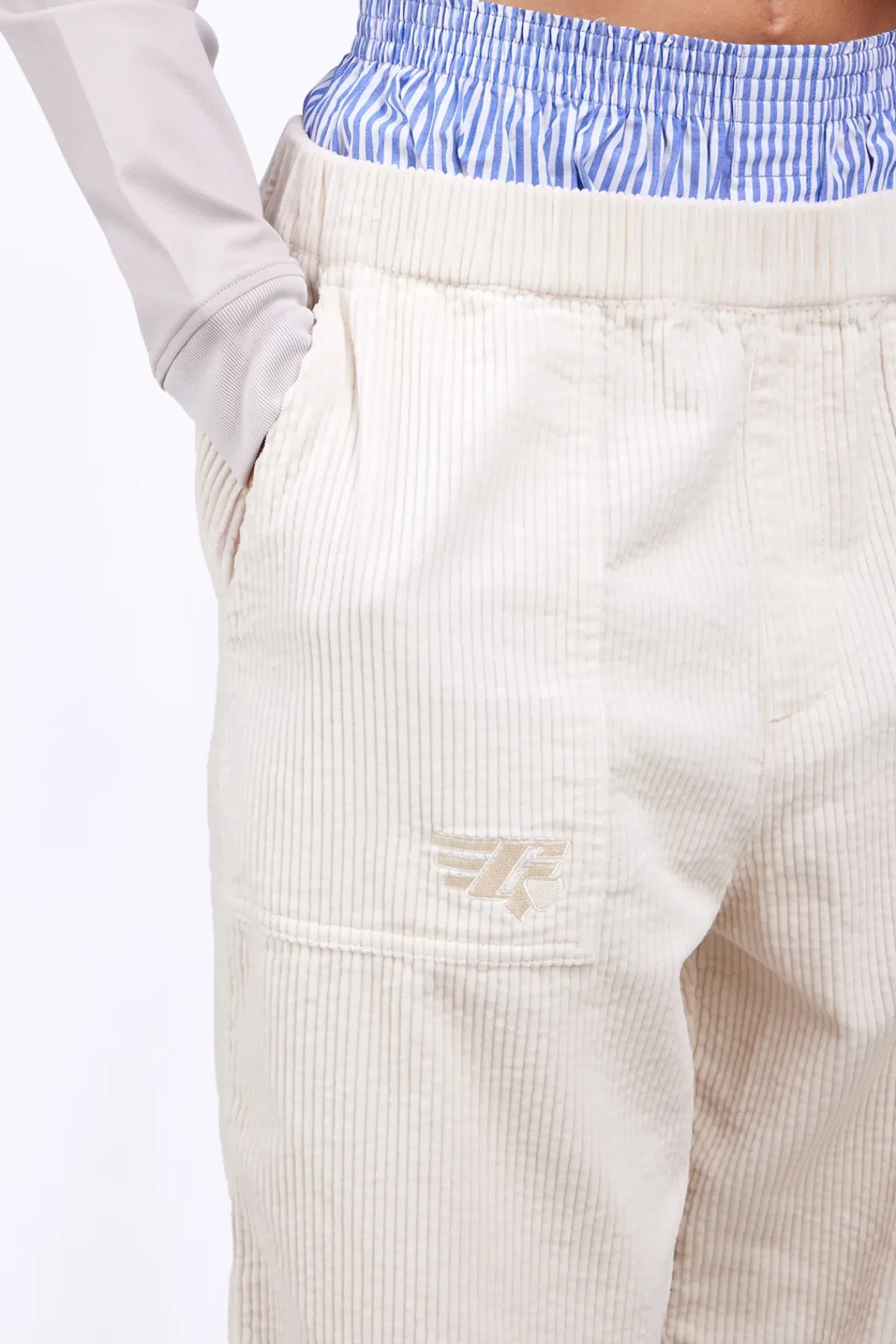 Pantalons*Gertrude Pantalon Unisexe Facon Velours Cotele Axel Ecru