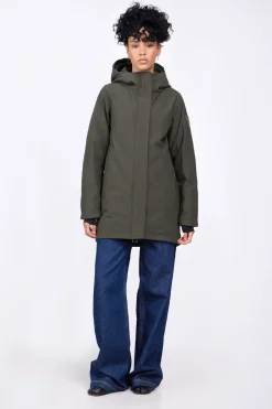 Doudounes Longues*Gertrude Parka En Neoprene Christina Kaki