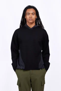 Pulls & Polos*Gertrude Pull A Capuche Bi-Matiere Nylon-Maille Yohan Black