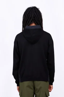 Pulls & Polos*Gertrude Pull A Capuche Bi-Matiere Nylon-Maille Yohan Black