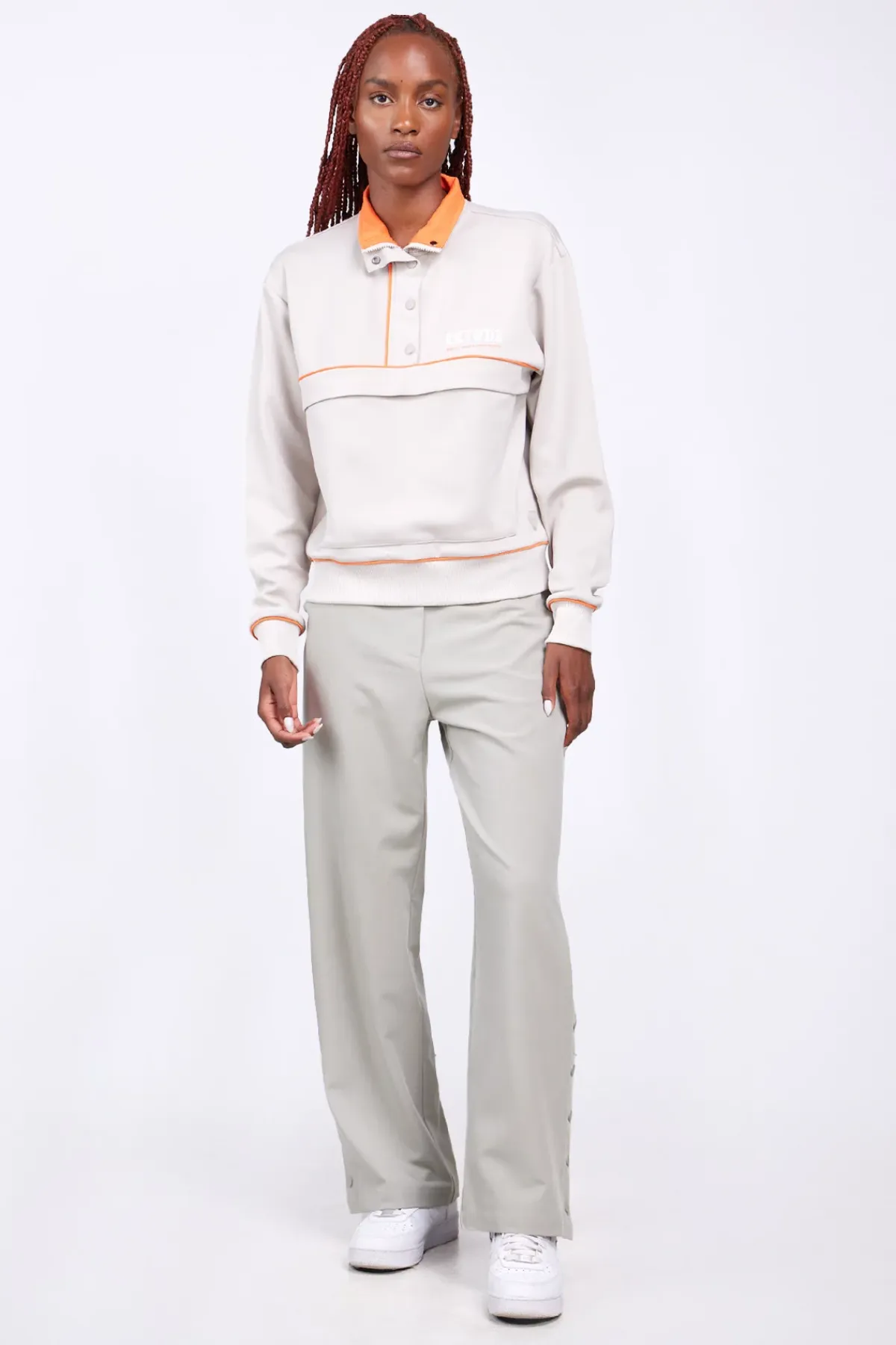 Pulls & Cardigans*Gertrude Pull Camionneur Col Zippe Guitou Ciment