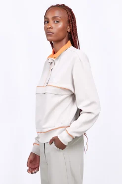 Pulls & Cardigans*Gertrude Pull Camionneur Col Zippe Guitou Ciment