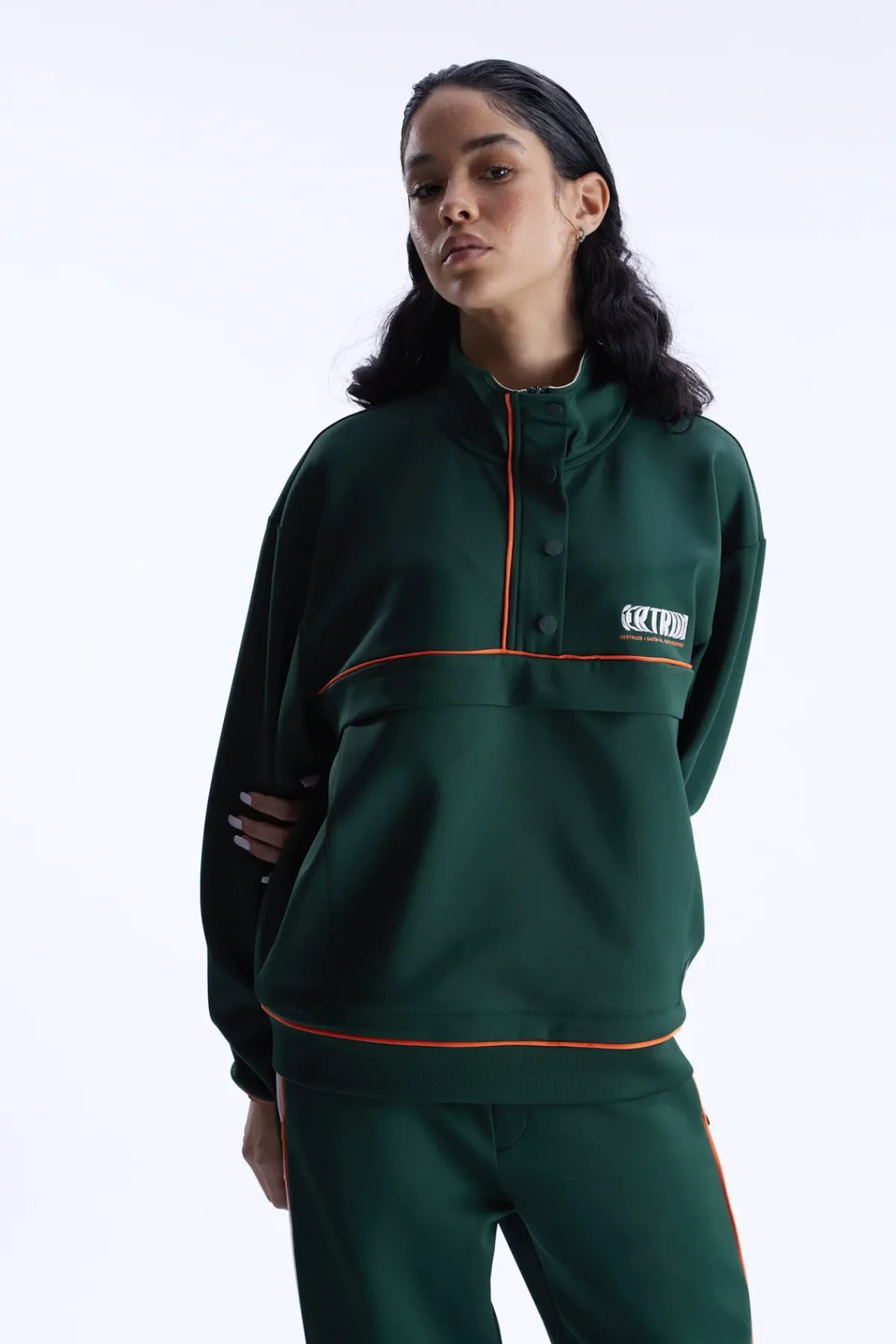 Pulls & Cardigans*Gertrude Pull Camionneur Col Zippe Guitou Dark Green