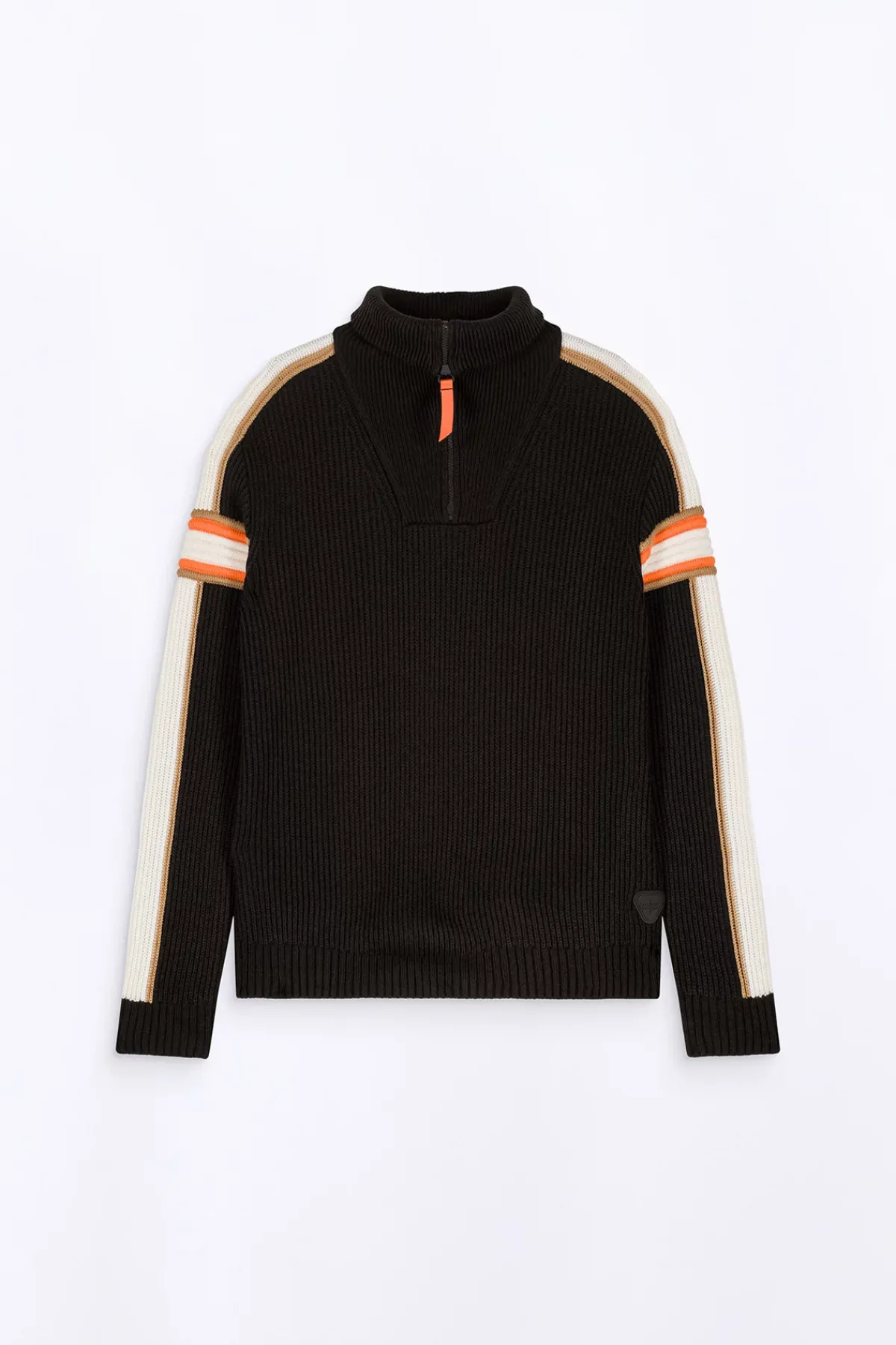 Pulls & Polos*Gertrude Pull Camionneur En Maille Perlee Bandes Contrastees Halfy Black