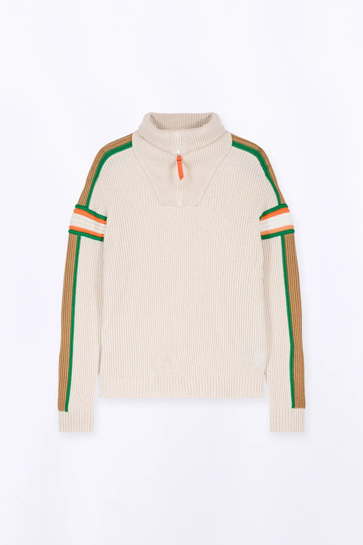 Pulls & Polos*Gertrude Pull Camionneur En Maille Perlee Bandes Contrastees Halfy Ecru