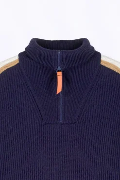 Pulls & Polos*Gertrude Pull Camionneur En Maille Perlee Bandes Contrastees Halfy Night