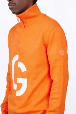 Pulls & Cardigans*Gertrude Pull Col Montant Zippe Lewis Orange