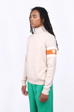 Pulls & Polos*Gertrude Pull Col Roule Bandes Contrastees Ellis Ecru