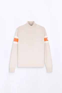 Pulls & Polos*Gertrude Pull Col Roule Bandes Contrastees Ellis Ecru