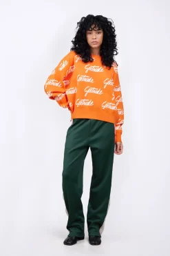 Pulls & Cardigans*Gertrude Pull En Maille Avec Motif Calligraphie Amalia Orange