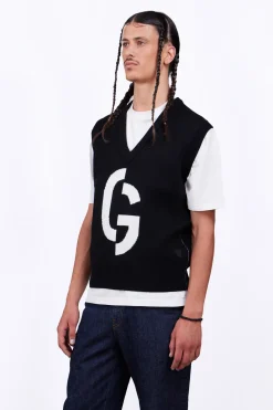 Pulls & Cardigans*Gertrude Pull En Maille Col V Sans Manches Alba Black