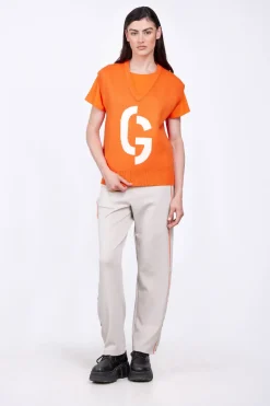 Pulls & Cardigans*Gertrude Pull En Maille Col V Sans Manches Alba Orange