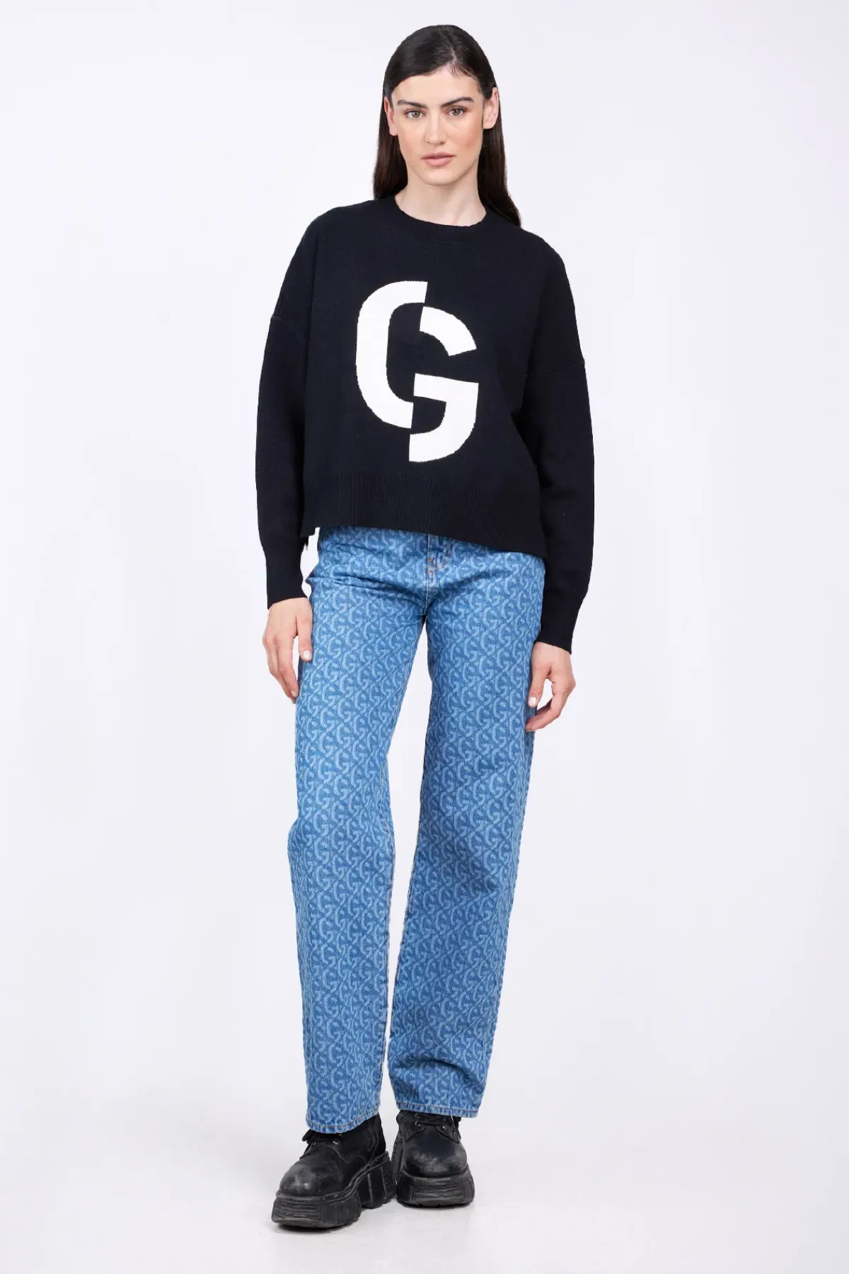 Pulls & Cardigans*Gertrude Pull En Maille Jacquard Ample Natalia Black