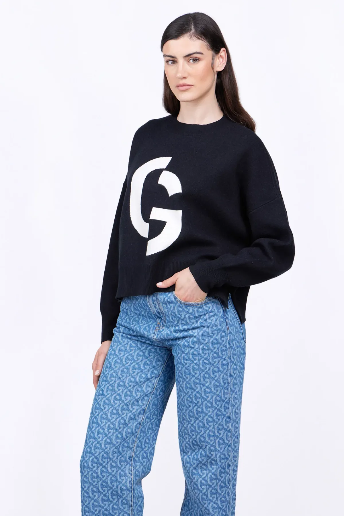 Pulls & Cardigans*Gertrude Pull En Maille Jacquard Ample Natalia Black