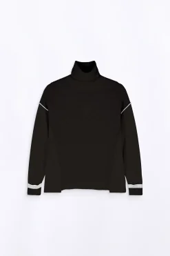 Pulls & Cardigans*Gertrude Pull Long Asymetrique Bi-Matiere Isadora Black