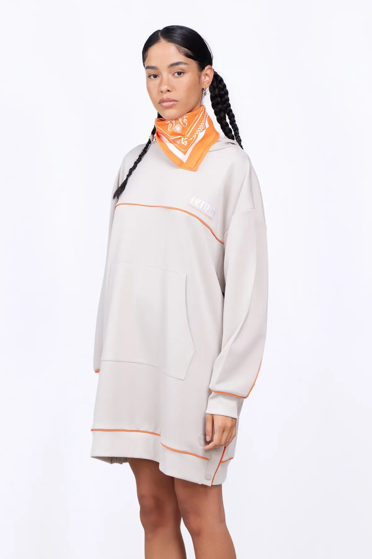 Robes & Jupes*Gertrude Robe-Sweat A Capuche Coupe Ample Gloria Ciment