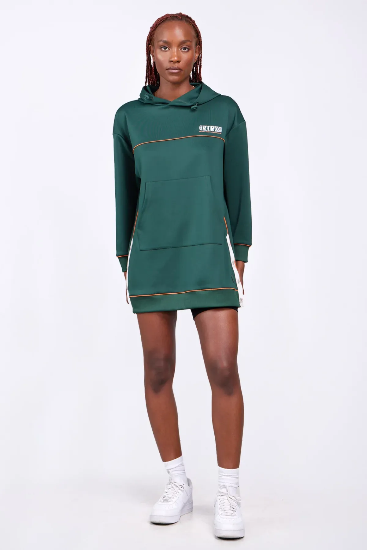 Robes & Jupes*Gertrude Robe-Sweat A Capuche Coupe Ample Gloria Dark Green